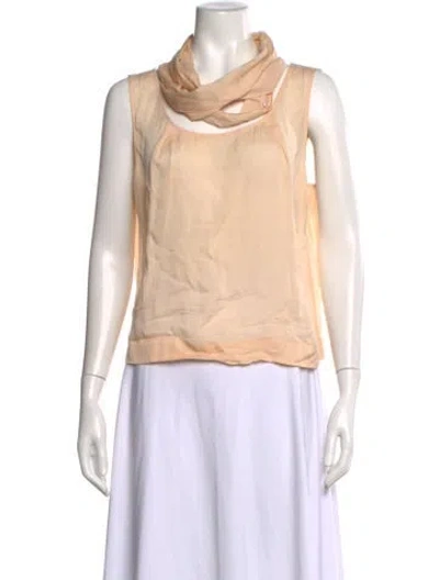 Pre-owned Escada Scoop Neck Sleeveless Top In Neutral