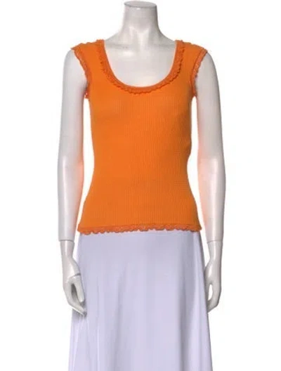 Pre-owned Escada Scoop Neck Sleeveless Top In Orange