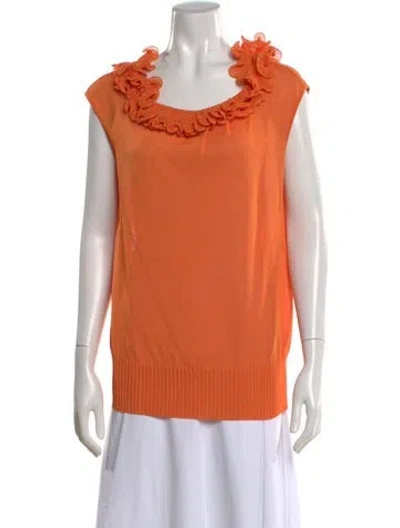 Pre-owned Escada Scoop Neck Sleeveless Top In Orange