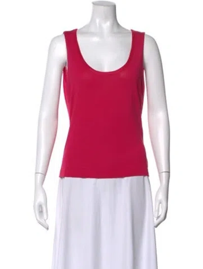 Pre-owned Escada Scoop Neck Sleeveless Top In Pink