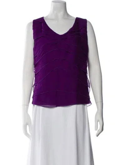 Pre-owned Escada Scoop Neck Sleeveless Top In Purple