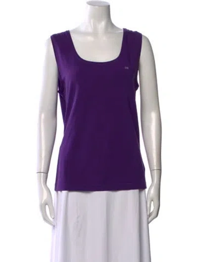 Pre-owned Escada Scoop Neck Sleeveless Top In Purple