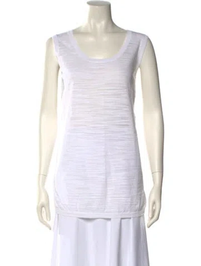 Pre-owned Escada Scoop Neck Sleeveless Top W/ Tags In White