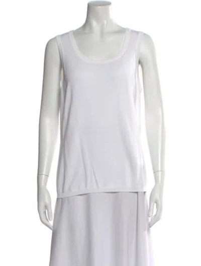 Pre-owned Escada Scoop Neck Sleeveless Top In White