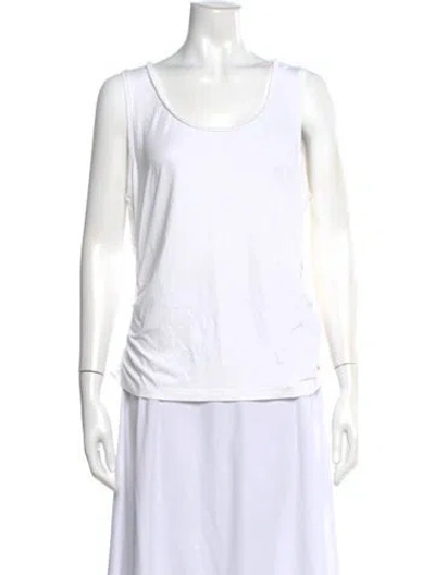 Pre-owned Escada Scoop Neck Sleeveless Top In White