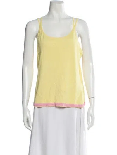 Pre-owned Escada Scoop Neck Sleeveless Top In Yellow