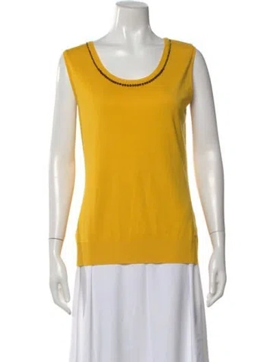 Pre-owned Escada Scoop Neck Sleeveless Top In Yellow
