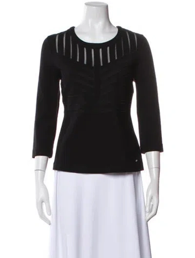 Pre-owned Escada Scoop Neck Sweater In Black