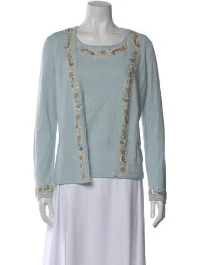 Pre-owned Escada Scoop Neck Sweater In Blue