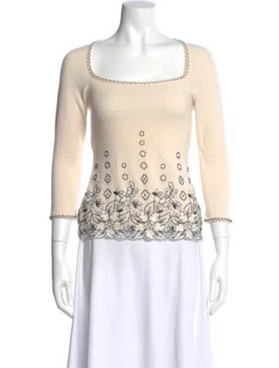 Pre-owned Escada Scoop Neck Sweater In Neutral