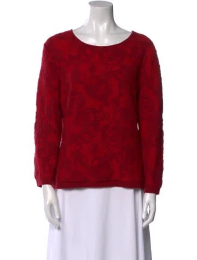 Pre-owned Escada Scoop Neck Sweater In Red
