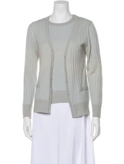 Pre-owned Escada Scoop Neck Sweater In Silver