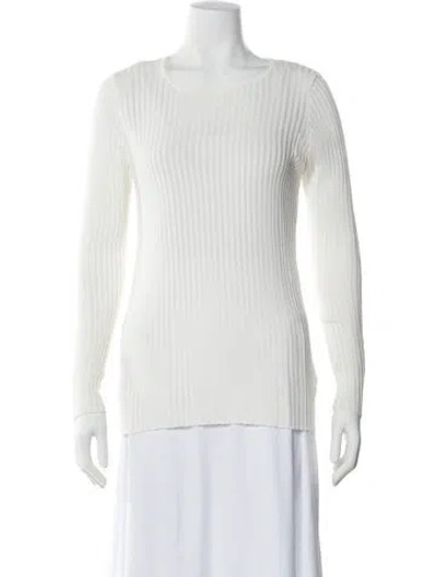 Pre-owned Escada Scoop Neck Sweater In White