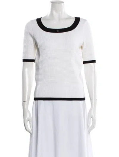 Pre-owned Escada Scoop Neck Sweater In White