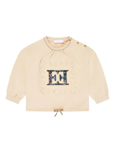 ESCADA SEQUIN-EMBELLISHED LOGO TOP
