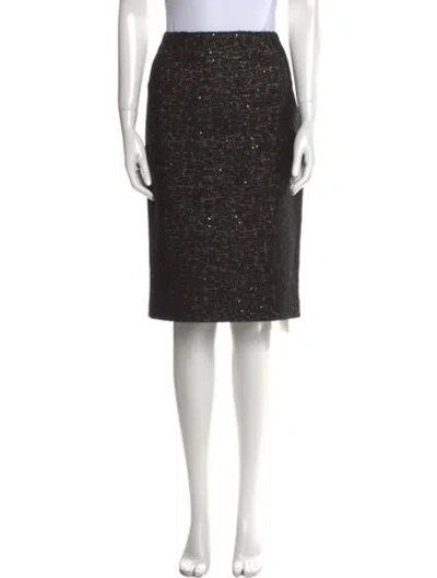 Pre-owned Escada Sequin Embellishments Knee-length Skirt In Black