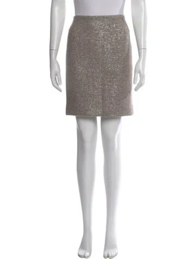 Pre-owned Escada Sequin Embellishments Mini Skirt In Gray