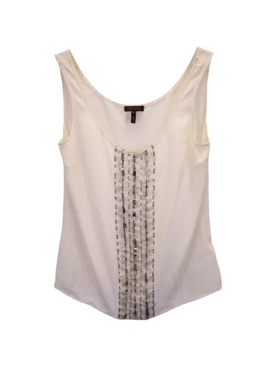 Pre-owned Escada Sequin Sleeveless Top In Neutral