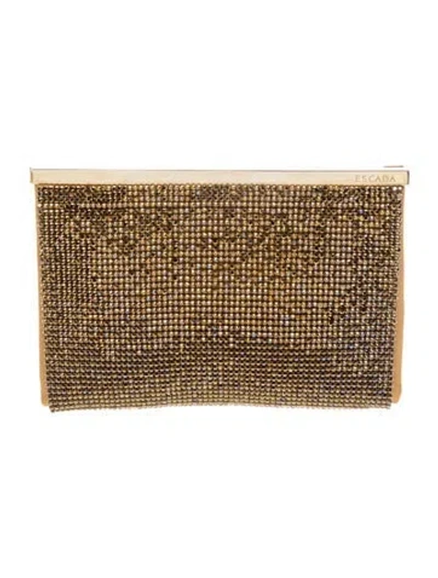 Pre-owned Escada Sequins Clutch In Neutrals