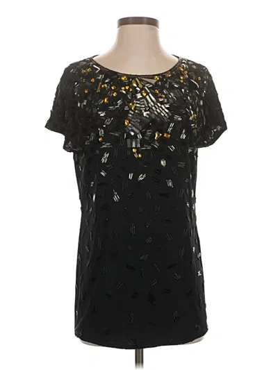 Pre-owned Escada Short Sleeve Blouse In Black
