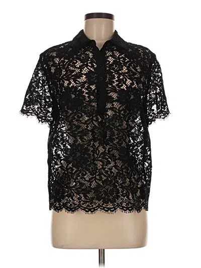 Pre-owned Escada Short Sleeve Blouse In Black