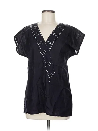 Pre-owned Escada Short Sleeve Blouse In Black