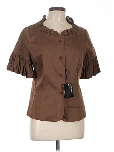 Pre-owned Escada Short Sleeve Blouse In Brown