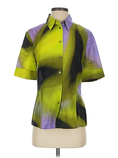Pre-owned Escada Short Sleeve Blouse In Green