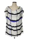 Escada Short Sleeve Blouse In Silver