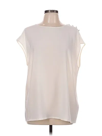 Pre-owned Escada Short Sleeve Blouse In White