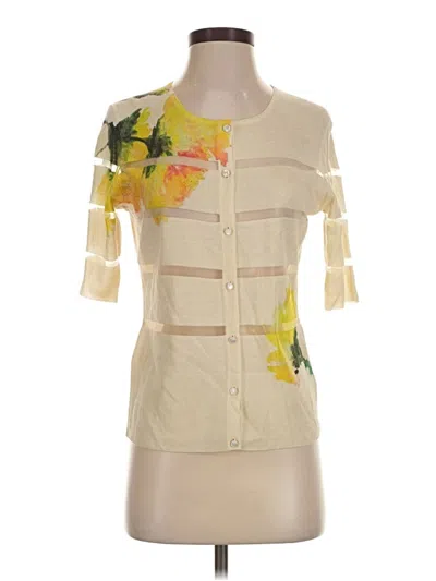 Pre-owned Escada Short Sleeve Blouse In Yellow