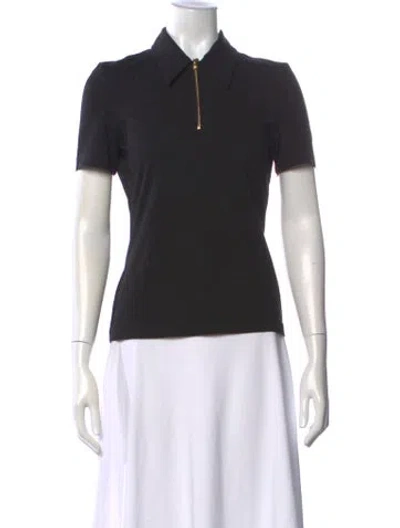 Pre-owned Escada Short Sleeve Polo In Black
