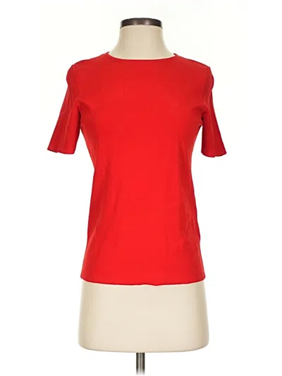 Pre-owned Escada Short Sleeve Top Red Boatneck Tops