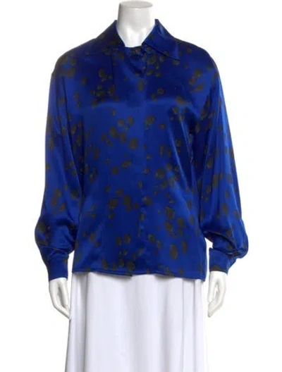 Pre-owned Escada Silk Animal Print Blouse In Multi