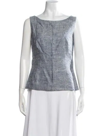 Pre-owned Escada Silk Bateau Neckline Top In Multi
