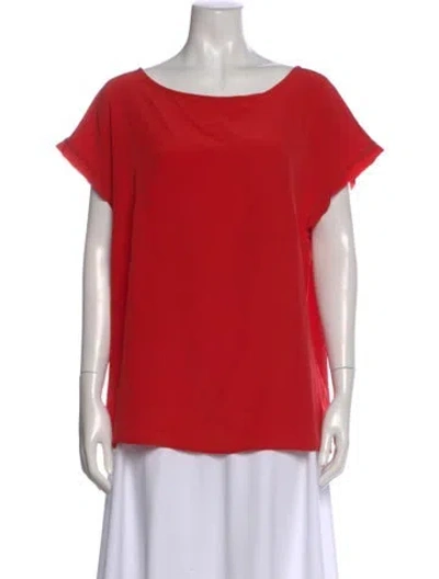 Pre-owned Escada Silk Bateau Neckline Top In Red