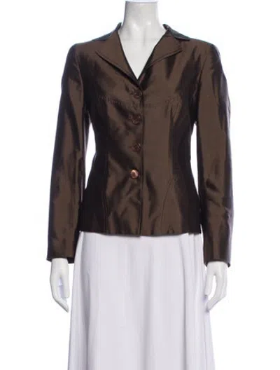 Pre-owned Escada Silk Blazer In Brown