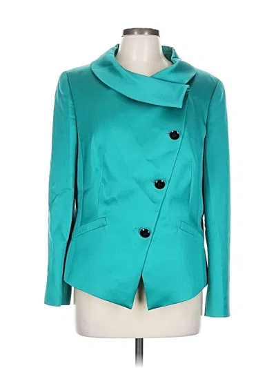 Pre-owned Escada Silk Blazer Jacket In Blue