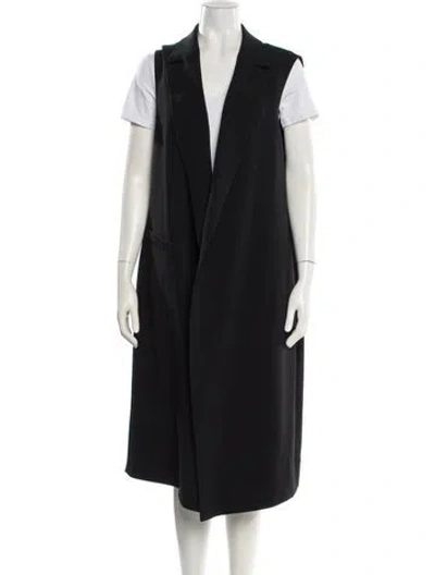 Pre-owned Escada Silk Coat In Black