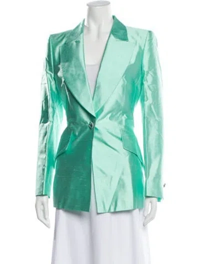 Pre-owned Escada Silk Coat In Green