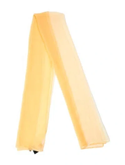 Pre-owned Escada Silk Colorblock Pattern Scarf In Yellow