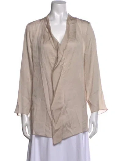 Pre-owned Escada Silk Cowl Neck Blouse In Neutrals