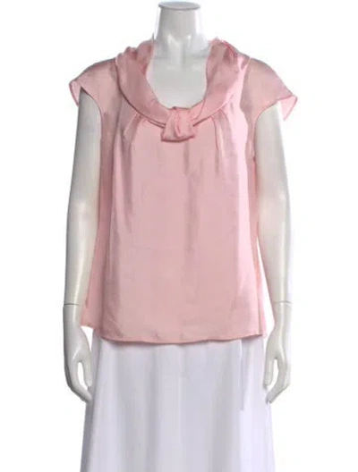 Pre-owned Escada Silk Cowl Neck Blouse In Pink