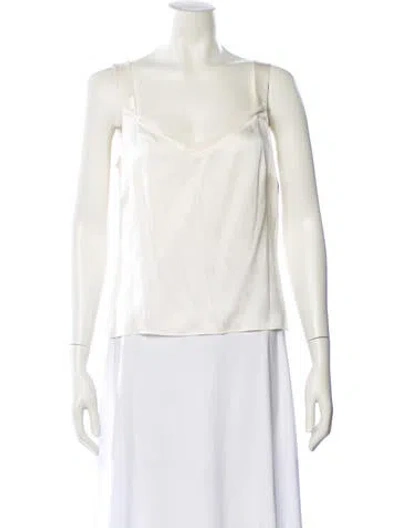 Pre-owned Escada Silk Cowl Neck Top In Neutral