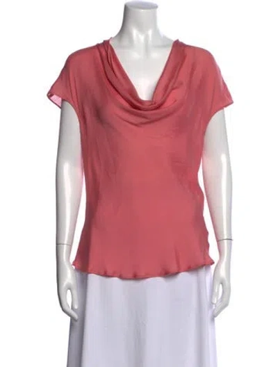 Pre-owned Escada Silk Cowl Neck Top In Pink