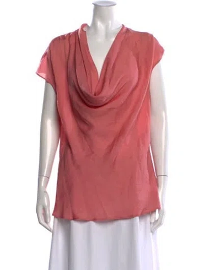 Pre-owned Escada Silk Cowl Neck Top In Pink