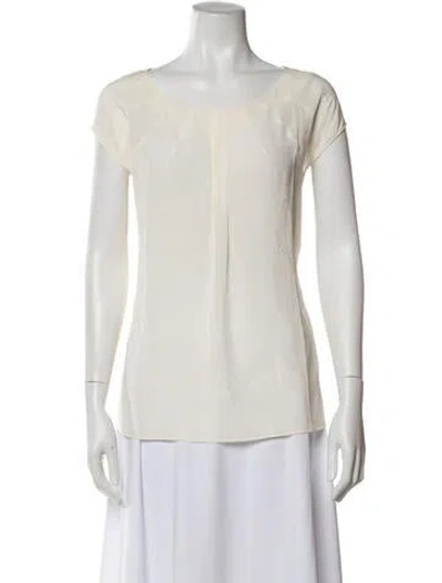 Pre-owned Escada Silk Crew Neck Blouse In Neutral