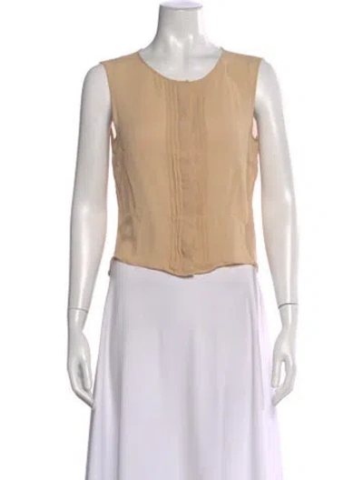 Pre-owned Escada Silk Crew Neck Blouse In Neutral