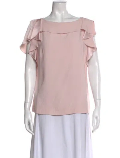 Pre-owned Escada Silk Crew Neck Blouse In Pink