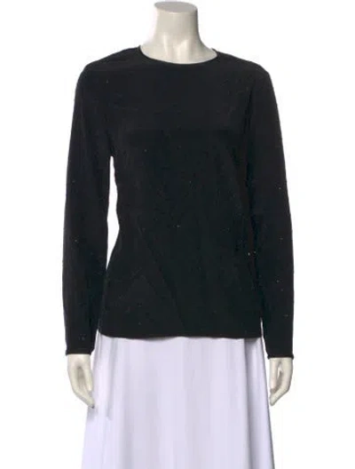 Pre-owned Escada Silk Crew Neck Top In Black